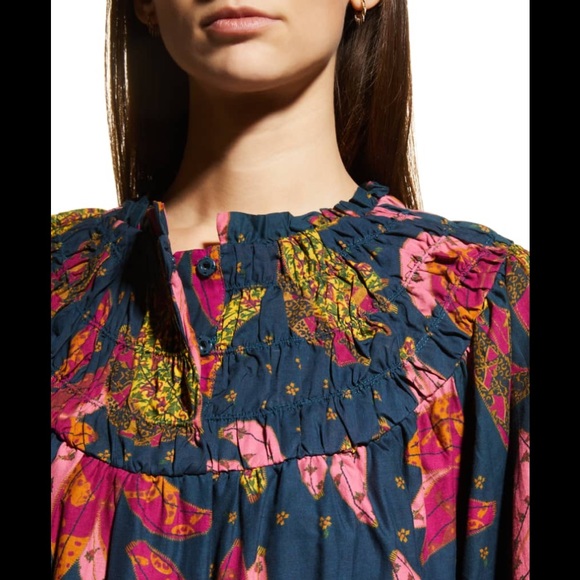 NWT! FARM RIO Patchwork Bananas Babydoll Dress - Size Medium - Picture 8 of 10